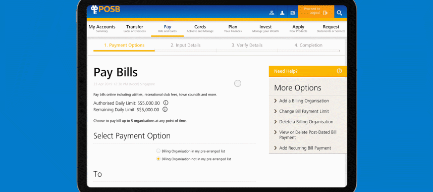 Bill Payment via digibanking online